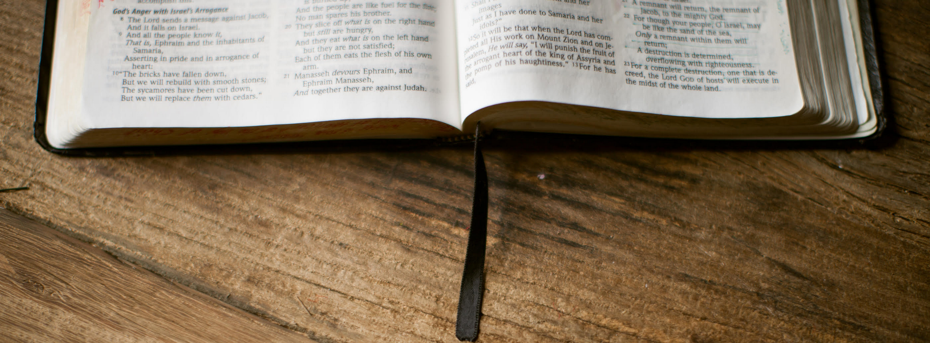 open bible on desk